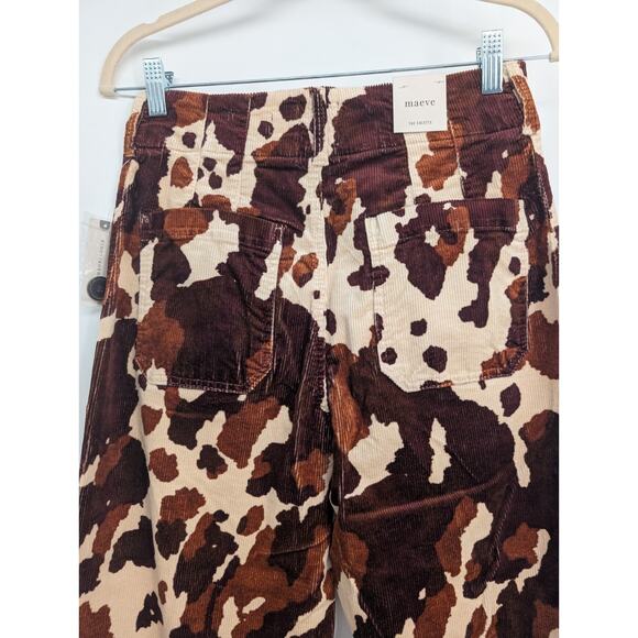 NWT Maeve The Colette Cropped Corduroy Wide Leg Pants Size 28 Cow #8F512 - Picture 6 of 11